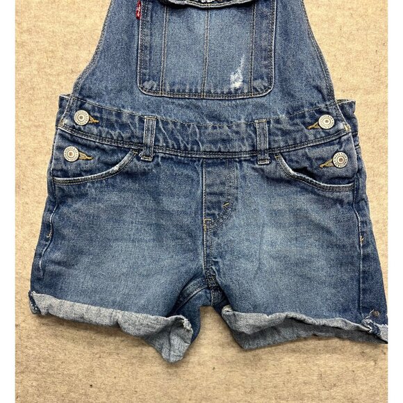 Levi's Distressed Medium Wash Shortall Girls 10 Regular - Picture 3 of 11